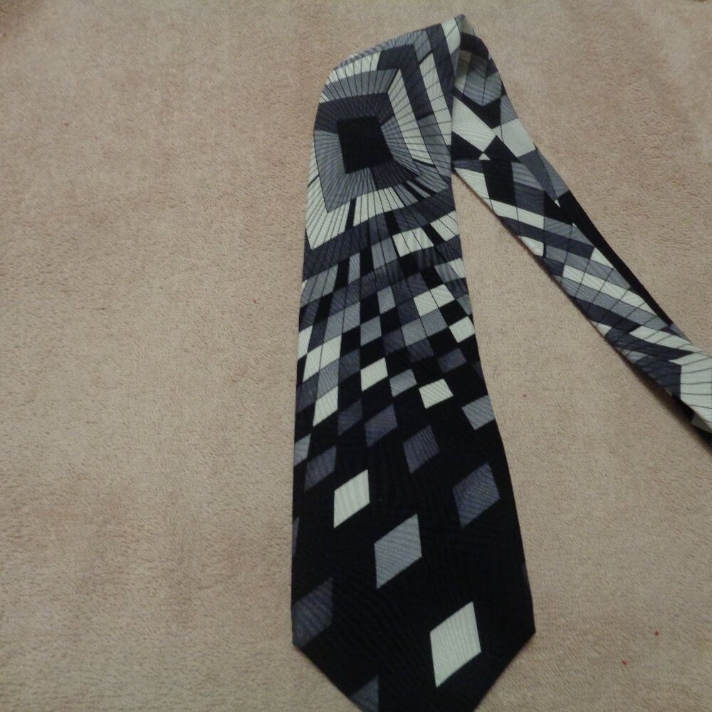 VINTAGE MODERNIST ABSTRACT MENS AWESOME TIE BY PORTOFINO